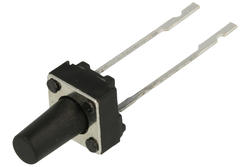 Tact switch; 6x6mm; 9,5mm; TS6607-9,5; 6mm; through hole; 2 pins; black; OFF-(ON); no backlight; 50mA; 12V DC; 160gf; Tactronic; RoHS