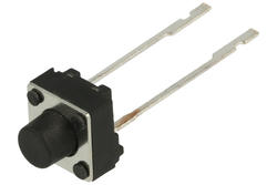 Mikroprzycisk; 6x6mm; 6mm; TS6607-6; 2,5mm; przewlekany (THT); 2 piny; czarny; OFF-(ON); bez podświetlenia; 50mA; 12V DC; 160gf; Tactronic; RoHS