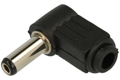 Plug; 2,5mm; DC power; 5,5mm; 14,0mm; WDC25-55K14; angled 90°; for cable; solder; plastic; RoHS