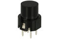 Tact switch; 12mm; 14,3mm; KS01B-BK; 12,8mm; through hole; 4 pins; black; OFF-(ON); no backlight; 10mA; 35V DC; 130gf; Highly; RoHS
