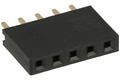 Socket; pin; PBS05S; 2,54mm; black; 1x5; straight; 8,5mm; 3mm; through hole; gold plated; RoHS