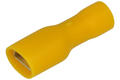 Connector; 6,3x0,8mm; flat female; whole insulated; 01109-FDFD5.5-250; yellow; straight; for cable; 4÷6mm2; tinned; crimped; 1 way