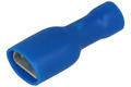 Connector; 6,3x0,8mm; flat female; whole insulated; KPIPF63B; blue; straight; for cable; 1,5÷2,5mm2; tinned; crimped; 1 way; Ninigi