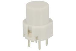 Tact switch; 12mm; 14,3mm; KS01B-W; 12,8mm; through hole; 4 pins; white; round shape; OFF-(ON); no backlight; 10mA; 35V DC; 130gf; Highly; RoHS