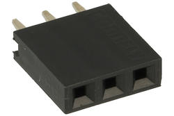 Socket; pin; PBS03S; 2,54mm; black; 1x3; straight; 8,5mm; 3mm; through hole; gold plated; RoHS