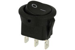 Switch; rocker; 020-102011BB; ON-ON; 1 way; black; no backlight; bistable; 4,8x0,8mm connectors; 20mm; 2 positions; 6A; 250V AC