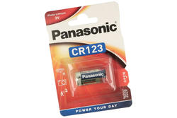 Battery; lithium; CR123A; 3V; 1500mAh; blister; fi 16,5x34mm; Panasonic; CR123A