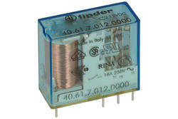 Przekaźnik; elektromagnetyczny miniaturowy; 40.61.7.012.0000; 12V; DC; 1 styk przełączny; 16A; 250V AC; do gniazda; do druku (PCB); Finder; RoHS