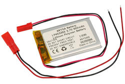 Rechargeable battery; Li-Po; 453350; 3,7V; 800mAh; 4,5x33x50mm; PCM protection; connector + socket 2,54*2pins; AKYGA; RoHS