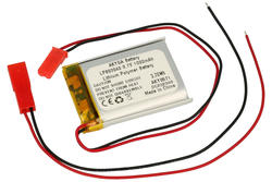 Rechargeable battery; Li-Po; 803040; 3,7V; 1000mAh; 8x30x40mm; PCM protection; connector + socket 2,54*2pins; AKYGA; RoHS
