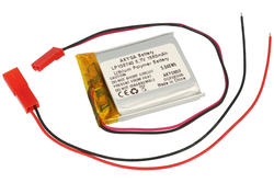 Rechargeable battery; Li-Po; 103740; 3,7V; 1580mAh; 10x37x40mm; PCM protection; connector + socket 2,54*2pins; AKYGA; RoHS
