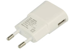 Power Supply; Charger; plug; W-CUSB-W; 5V DC; 1A; 5W; USB socet type A; 100÷240V AC; without cable; Goobay; RoHS