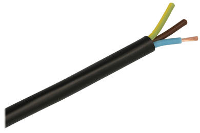 Przewód; prądowy; H03VV-F (OMYo); 3x1,50mm2; linka; Cu; czarny; okrągły; PVC; 7,9mm; 300/300V; Texsim; RoHS
