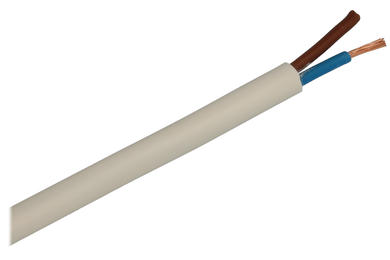 Przewód; prądowy; H03VV-F (OMYo); 2x0,50mm2; linka; Cu; biały; okrągły; PVC; 5,9mm; 300/300V; Texsim; RoHS