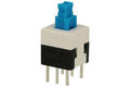 Switch; push button; P808C; ON-(ON); white; no backlight; through hole; 2 positions; 0,1A; 30V AC; pin spacing 2x5mm; 7mm