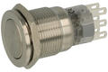 Przełącznik; przyciskowy; LAS1-AGQPF-22/S; ON-ON; 2 tory; bez podświetlenia; monostabilny; na panel; 5A; 250V AC; 19mm; IP67; Onpow; RoHS