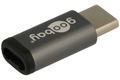 Adapter socket / plug; microUSB C; microUSB B; A-USB-B/USB-C; silver & black; straight; plastic; RoHS
