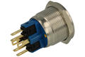 Przełącznik; przyciskowy; tact switch; GQ22PF-11D/Y/24V/S; ON-(OFF)+OFF-(ON); 2 tory; podświetlenie LED 24V; żółty; punkt; monostabilny; na panel; 0,5A; 250V AC; 22mm; IP67; Onpow; RoHS