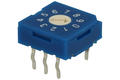 Encoding switch; rotary; DEC/BCD; R9310R0H; 10 positions; through hole; without knob; 20mA; 5V DC; white; blue; SAB switches; RoHS