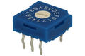 Encoding switch; rotary; HEX/BCD; R9316R0H; 16 positions; through hole; without knob; 20mA; 5V DC; white; blue; SAB switches; RoHS