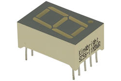 Display; LED; SC56-11MBWA; single; blue; cathode; 7-segment; 14,22mm; 12,7mm; 19,05mm; Background colour: gray; 2,2÷9mcd; 430nm; Kingbright; 20mA; 3,8V