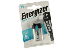 Battery; alkaline; 6LR61 Energizer Max Plus; 9V; blister; 16,5x25,5x47,5mm; Energizer; 6LR61; 9V 6F22 6LR61