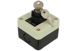 Switch; key switch; in box; SALB144; ON-OFF; 1 way; 90°; 2 positions; bistable; in the housing; screw; 5A; 600V AC; plastic; IP65; Howo