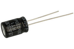 Capacitor; electrolytic; 220uF; 35V; RT1; RT11V221M0812; diam.8x12mm; 3,5mm; through-hole (THT); bulk; Leaguer; RoHS