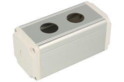 Control box; BXM-A-2/19; silver; plastic; aluminum; IP40; double; 45x98,5mm; 19mm panel mount; Onpow; RoHS