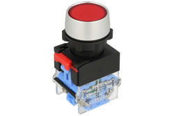Przełącznik; przyciskowy; LAS0-A3Y-11Z/R; ON-OFF+OFF-ON; czerwony; bez podświetlenia; śrubowe; 2 pozycje; 10A; 500V AC; 22mm; 50mm; Onpow