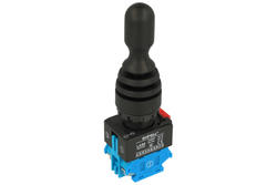 Switch; joystick; LAS0-K-20C21; ON-OFF-ON; 3 positions; bistable; panel mounting; screw; 10A; 500V AC; 2 ways; 22mm; 53mm; IP67; Onpow; RoHS
