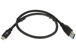 Cable; USB; K67999; USB-C plug; USB-A 3.0 plug; 0,5m; black; round; PVC; Goobay; RoHS