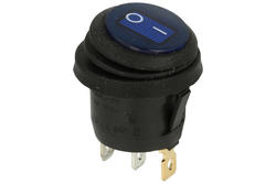 Switch; rocker; A-605/BL-O; ON-OFF; 1 way; blue; LED 12V backlight; blue; bistable; 4,8x0,8mm connectors; 20mm; 2 positions; 6A; 250V AC