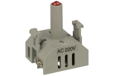 LED module; T10-R/230V; 20mA; 220V AC; grey; plastic; LED 230V backlight; red; LAS0-A1Y 22mm panel mount; Onpow; RoHS