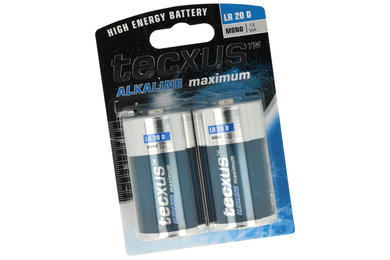 Bateria; alkaliczna; LR20 D; 1,5V; blister; fi 30x60,9mm; TECXUS; R20 D