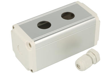 Control box; BXM-A-2/16; white; plastic; aluminum; IP40; double; 45x98,5mm; 16mm panel mount; Onpow; RoHS