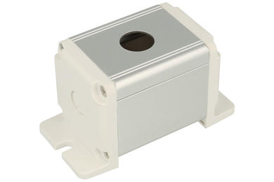 Control box; BXM-B-1/16; white; aluminum; plastic; IP40; single; mounting brackets; 45x45mm; 16mm panel mount; Onpow; RoHS