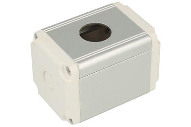 Control box; BXM-A-1/19; silver; aluminum; plastic; IP40; single; 45x45mm; 19mm panel mount; Onpow; RoHS