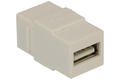 Adapter socket / socket; Keystone; Ks-USBX2-A; USB type A; for panel; latch; straight; white; Goobay; RoHS