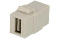 Adapter socket / socket; Keystone; Ks-USBX2-A; USB type A; for panel; latch; straight; white; Goobay; RoHS