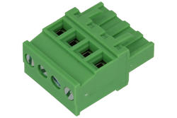 Terminal block; 2EGTKA-5.08-04P; 4 ways; R=5,08mm; 25,8mm; 12A; 300V; for cable; straight; square hole; slot screw; screw; horizontal; 2,5mm2; green; Golten; RoHS