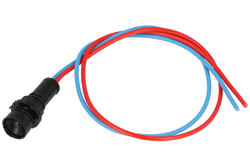Indicator; KLP5B/24V; 10mm; LED 12-24V backlight; blue; with cable; black; IP20; LED 5mm; 27mm; Elprod; RoHS