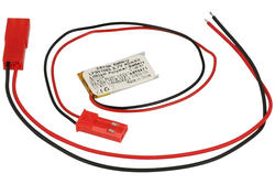 Rechargeable battery; Li-Po; 301020; 3,7V; 40mAh; PCM protection; connector + socket 2,54*2pins; AKYGA; RoHS