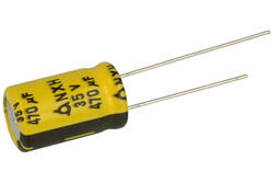 Capacitor; Low Impedance; electrolytic; 470uF; 35V; NXH35VB470M 10x16; diam.10x16mm; 5mm; through-hole (THT); bulk; Samyoung; RoHS