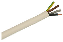Wire; mains; H05VV-F (OWYo); 4x0,50mm2; stranded; Cu; white; round; PVC; 6,7mm; 300/500V; Elektrokabel; RoHS
