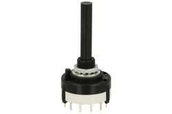 Switch; rotary; DS-1 1-12poz; 12xON; 12 positions; bistable; panel mounting; through hole; 1 way; black; 0,3A; 125V AC; 0,1A; 30V DC; white-black; plastic; IP20