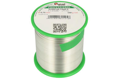 Soldering wire; 0,7mm; reel 0,5kg; SAC0307/0,70/0,50; lead-free; Sn99Cu0,7Ag0,3; Cynel; wire; 1.1.3/3/3.0%; solder tin