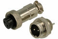 Connector; C01/2p.; 2 ways; solder; 0,5mm2; 6mm; cable socket & panel mounted plug; 12mm; silver; black; 5A; DAFA LINKER; RoHS