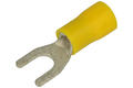 Cord end terminal; M5; fork; insulated; KWIM5Y; yellow; straight; for cable; 4÷6mm2; tinned; crimped