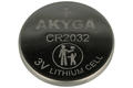 Battery; lithium; CR2032; 3V; 210mAh; fi 20x3,2mm; AKYGA; 2032